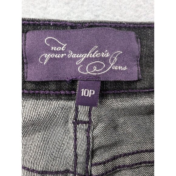 Not Your Daughters Jeans Womens Size 10P Black Curvy Straight Rhinestone Pockets - Picture 12 of 14